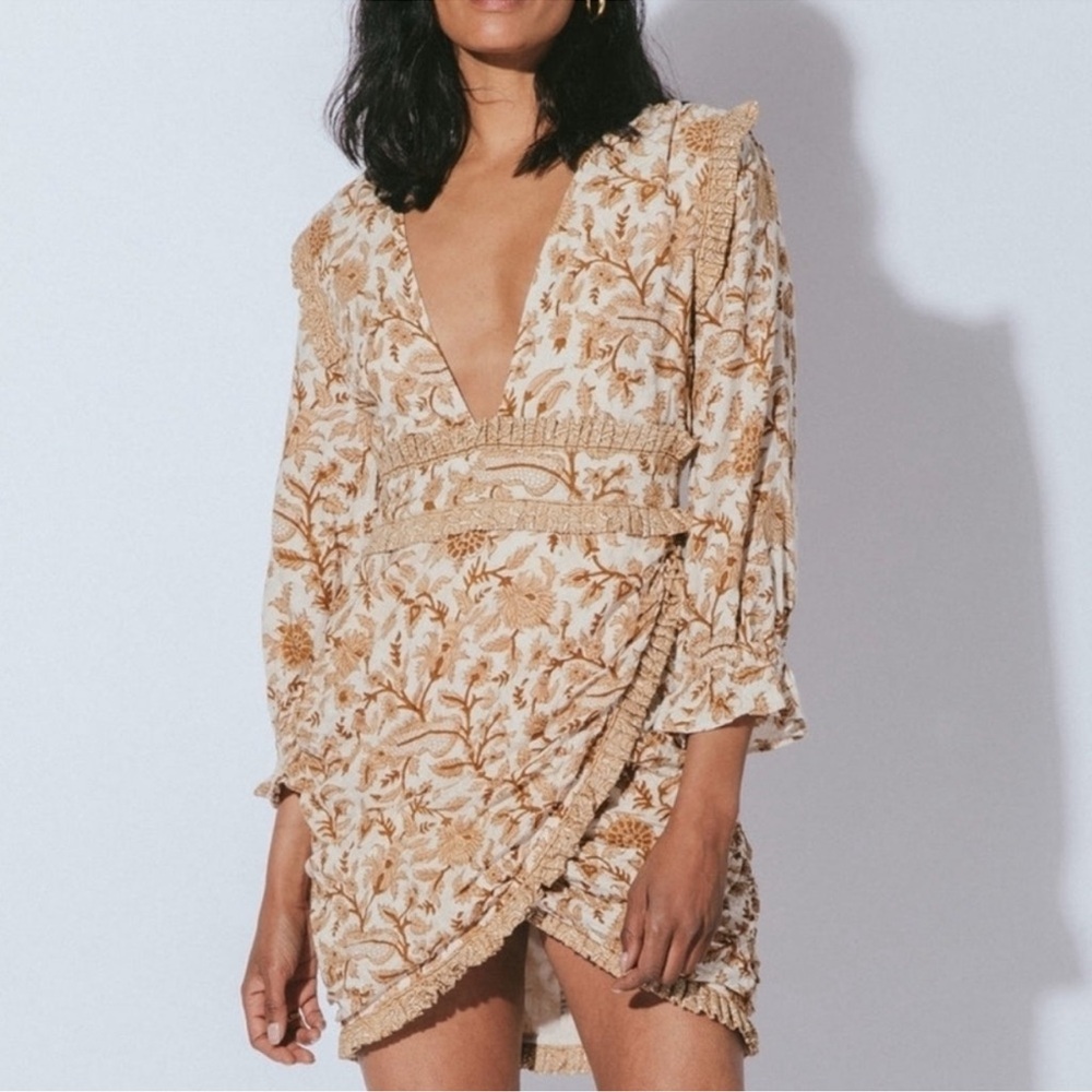 Revolve Cleobella Victoria Mini Dress - Autumn Block Print  - Medium - NWT
